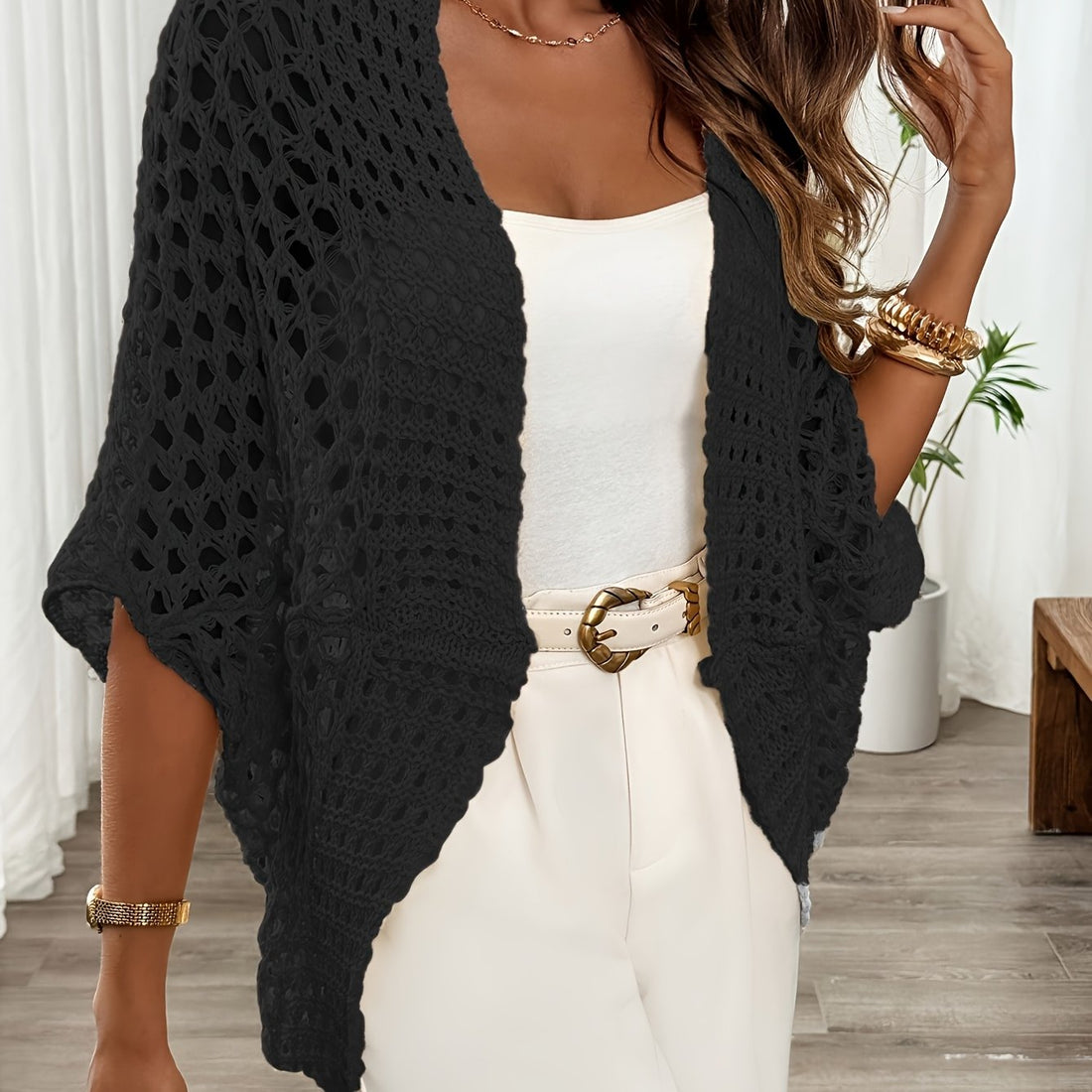 Women's Open-Front Batwing Cardigan