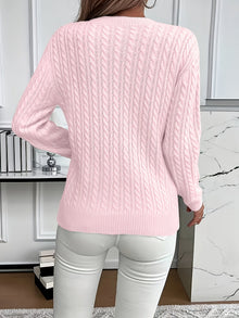 Women's Cable-Knit Round Neck Sweater