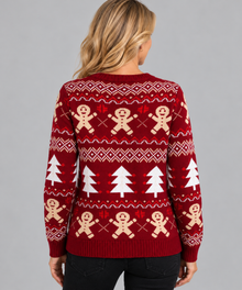 Women's Red Christmas Jumper – Cosy Gingerbread & Festive Knit