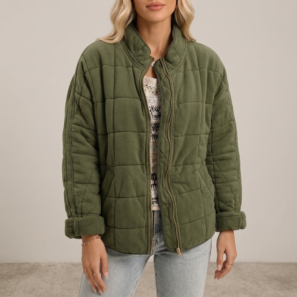 Women's Lightweight Quilted Jacket in Green