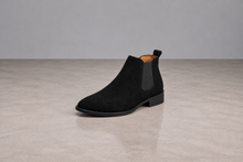 Men's Chelsea Boots – Faux Leather Pull-On Ankle Boots with Elastic Side Panels