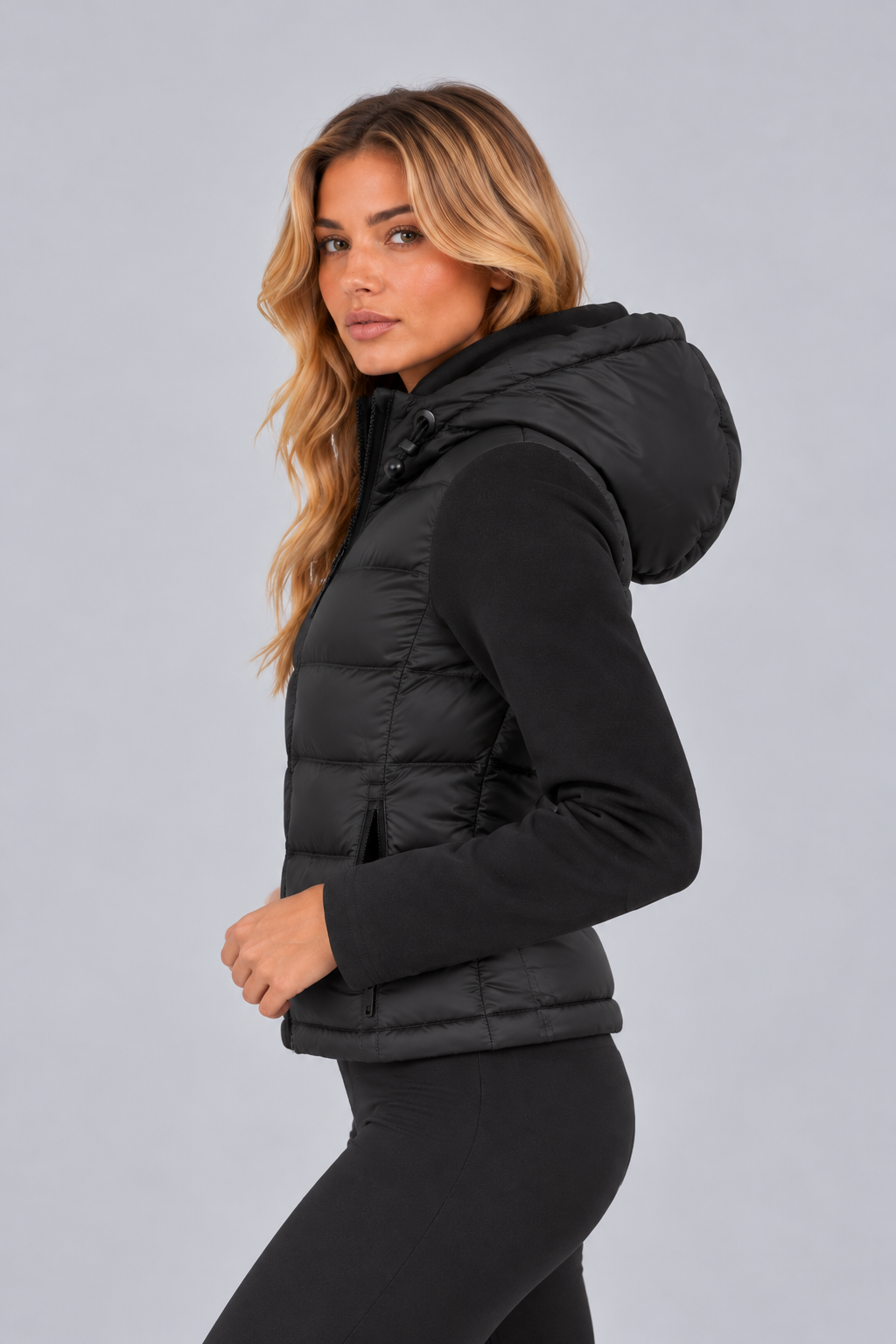 Women’s Hooded Puffer Jacket – Quilted Zip Up Winter Coat