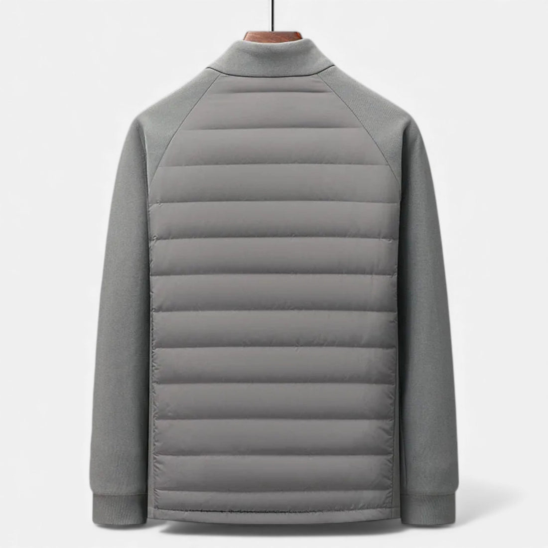 Men’s Quilted Down Jacket with Stand-Up Collar