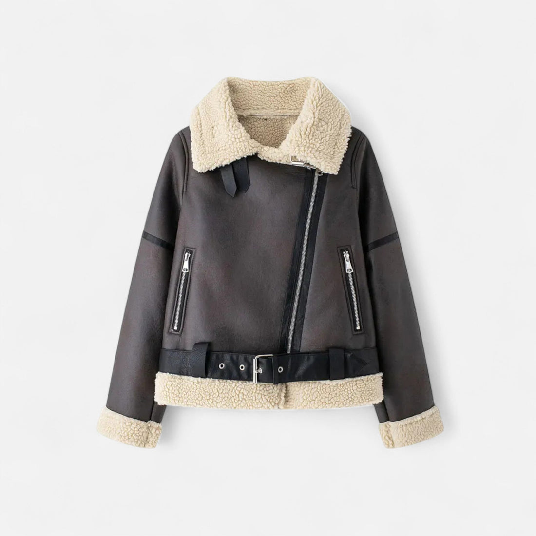 Women’s Autumn Belted Leather Jacket
