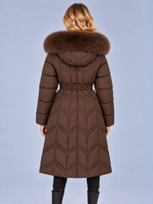 Women’s Faux Fur Hood Parka Coat – Padded Winter Parka