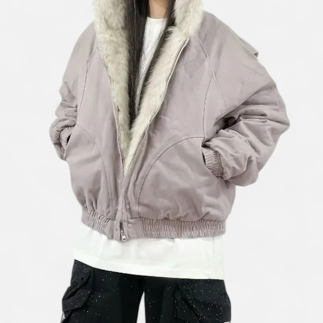 Women's Hooded Coat Fur Collar Vintage Style