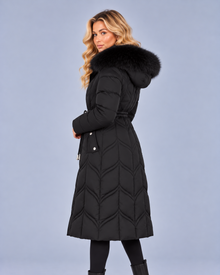 Women’s Faux Fur Hood Parka Coat – Padded Winter Parka