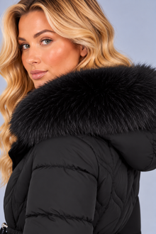 Women’s Faux Fur Hood Parka Coat – Padded Winter Parka