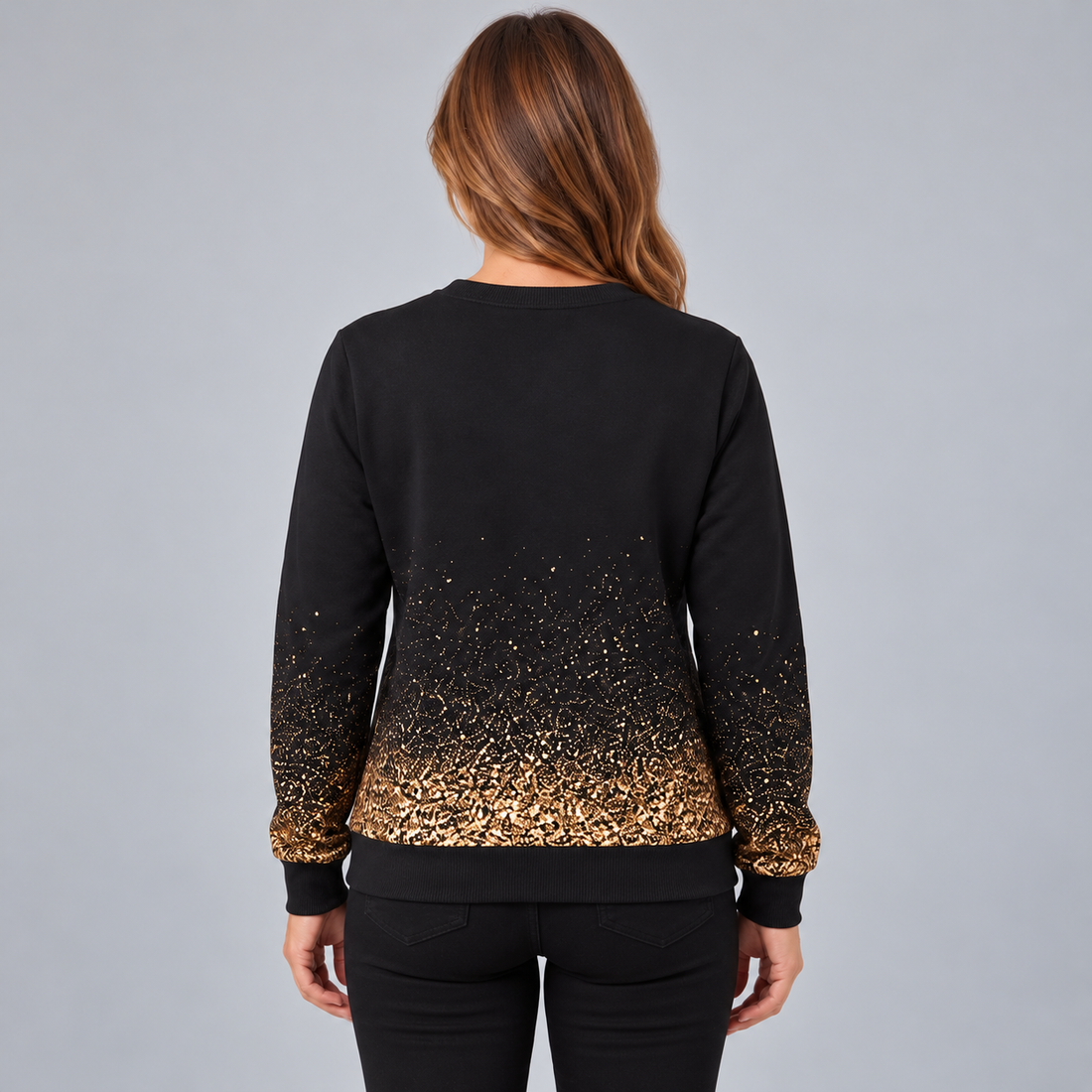 Women's Sparkly Christmas Jumper – Glitter Snowflake Design
