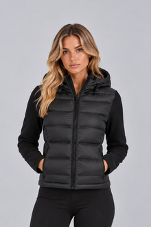 Women’s Hooded Puffer Jacket – Quilted Zip Up Winter Coat