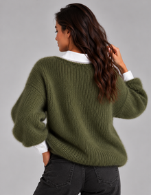 Women’s Fluffy Cropped Jumper – Brushed Knit Boat Neck Sweater