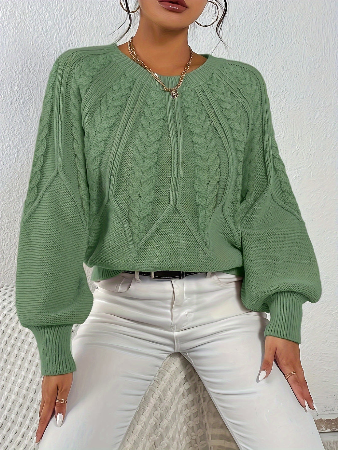 Relaxed Cable-Knit Sweater
