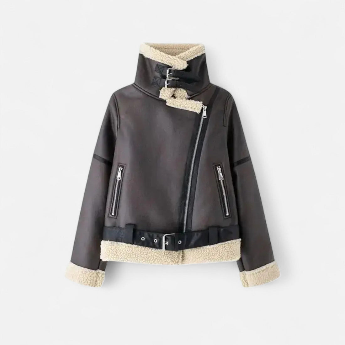 Women’s Autumn Belted Leather Jacket