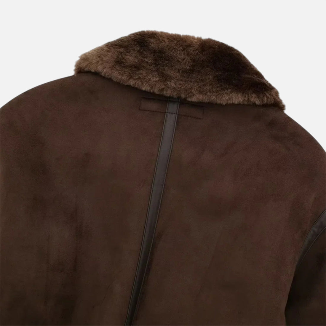 Women's Brown Bomber Jacket with Faux Fur Collar