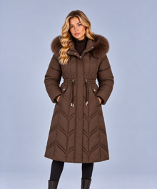 Women’s Faux Fur Hood Parka Coat – Padded Winter Parka
