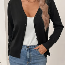 Women's V Neck Cardigan – Button Front Knit