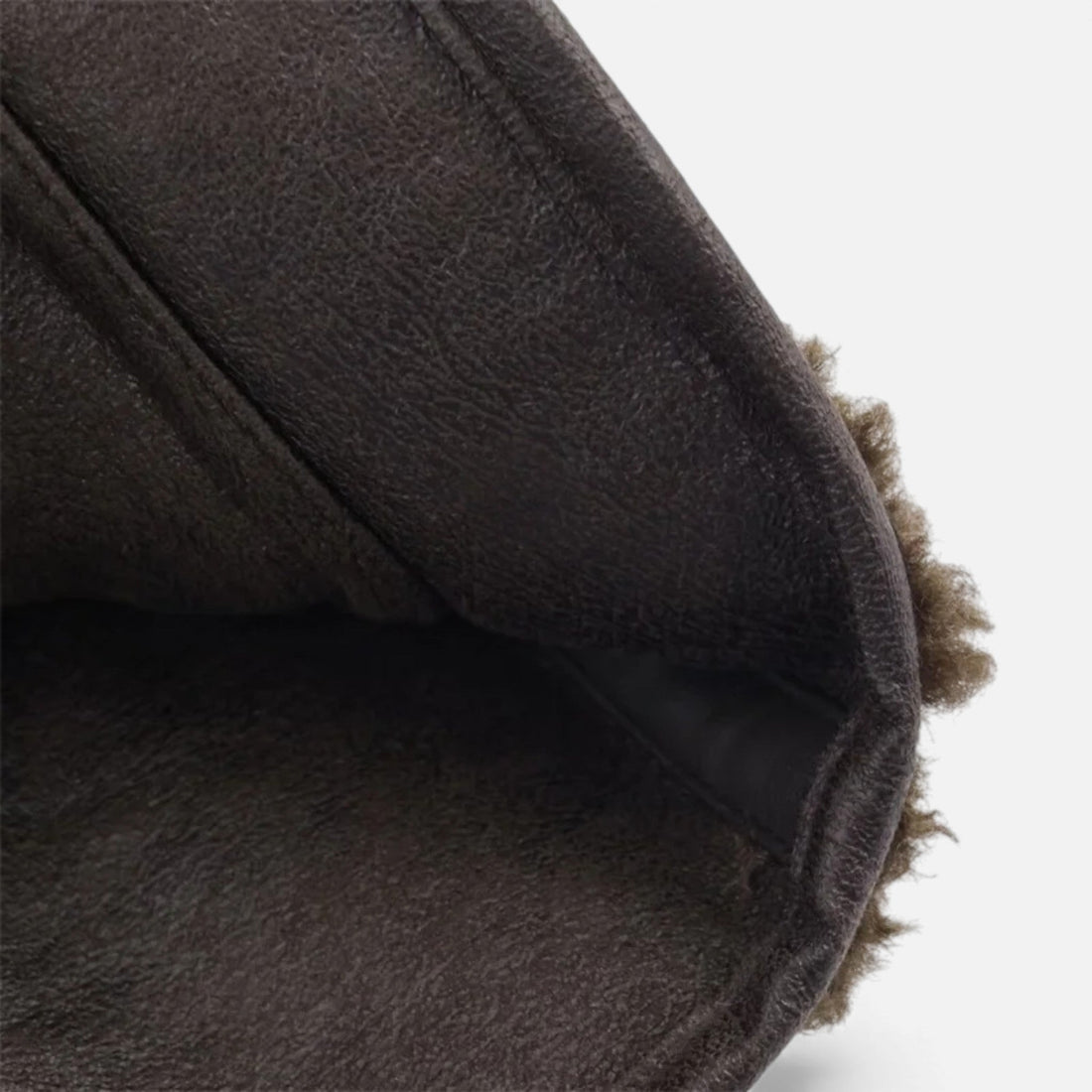 Women’s Reversible Brown Teddy Jacket with Turn-Down Collar