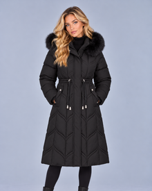 Women’s Faux Fur Hood Parka Coat – Padded Winter Parka