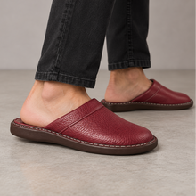Men's Leather Slippers - Lightweight Indoor & Outdoor Slippers