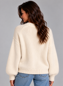 Women’s Fluffy Knit Jumper – Soft Crew Neck Sweater, Regular Fit