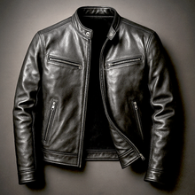 Men's Leather Biker Jacket – Classic Moto