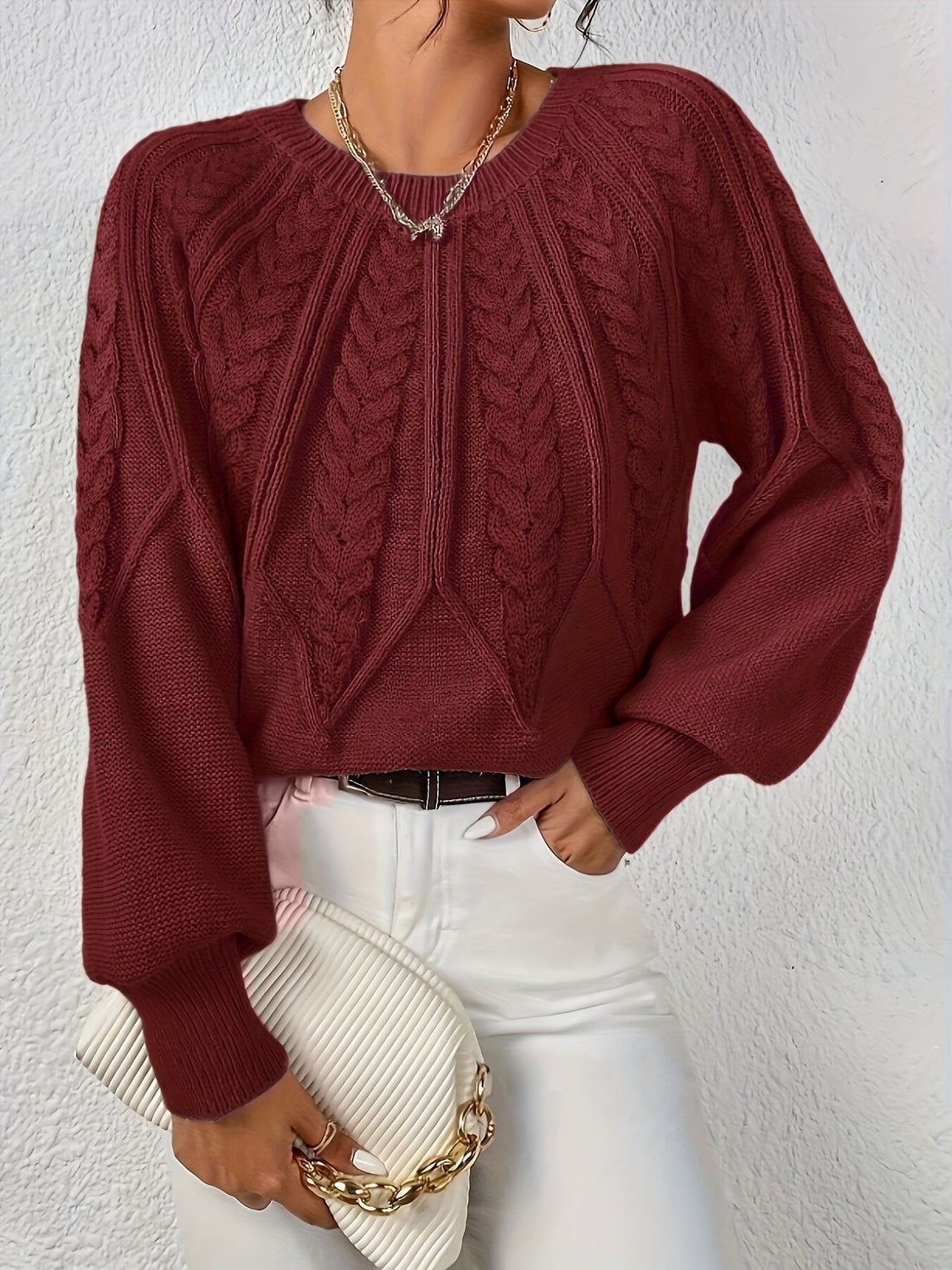 Relaxed Cable-Knit Sweater