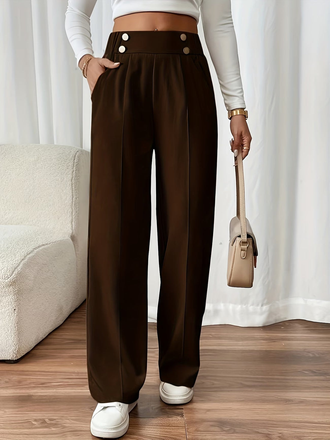 Elegant Straight-Leg Office Pants