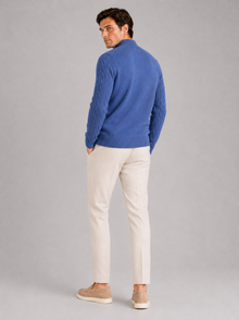 Men's Wool Cable Knit Mock Neck Jumper – image 4