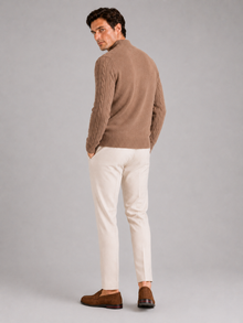 Men's Wool Cable Knit Mock Neck Jumper – image 14
