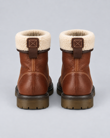 Men's Fold Down Faux Shearling Lined Boots in Brown – image 2