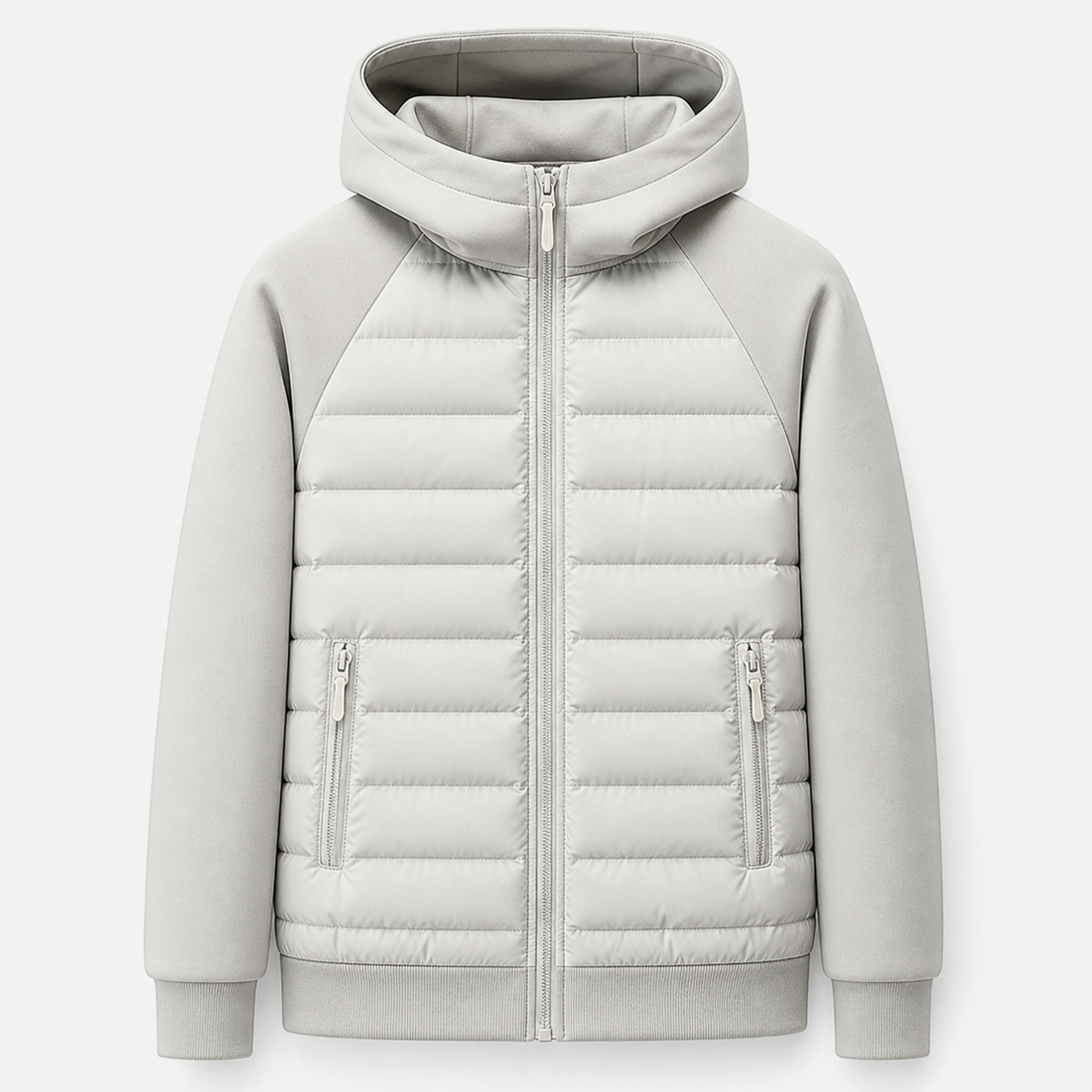 Men’s Hooded Down Jacket – Spliced Quilted Style