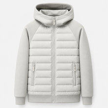 Men’s Hooded Down Jacket – Spliced Quilted Style