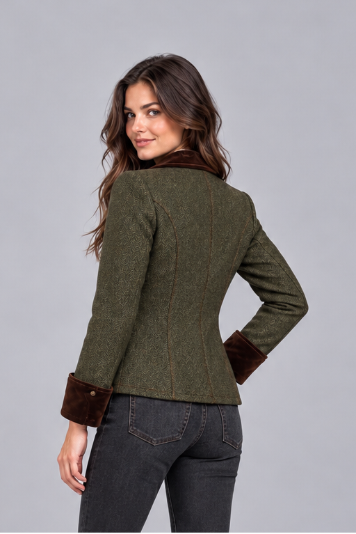 Women's Herringbone Tweed Quilted Jacket