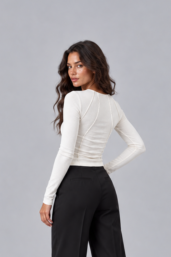 Women's Ribbed Long Sleeve Top