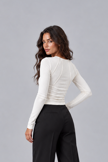 Women's Ribbed Long Sleeve Top