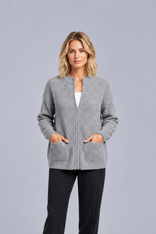 Women's Soft Cotton Knitted Cardigan with Double Pockets