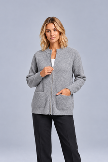 Women's Soft Cotton Knitted Cardigan with Double Pockets