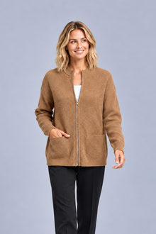Women's Soft Cotton Knitted Cardigan with Double Pockets