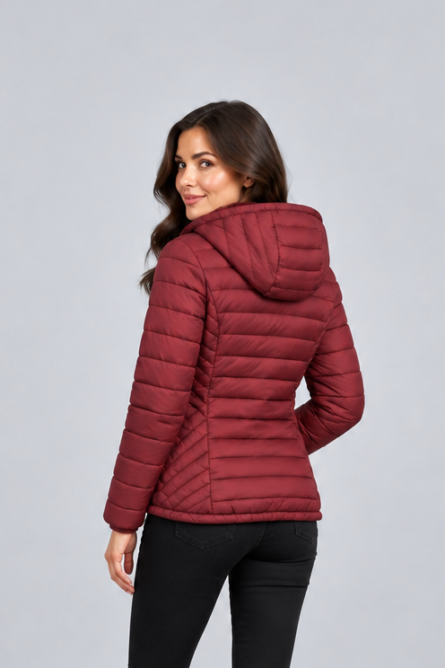 Women's Padded Jacket – Hooded Lightweight Commuter Coat