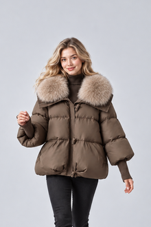 Women's Parka Coat – Faux Fur Collar Padded Winter Jacket