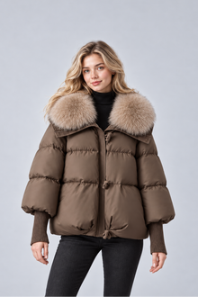 Women's Parka Coat – Faux Fur Collar Padded Winter Jacket