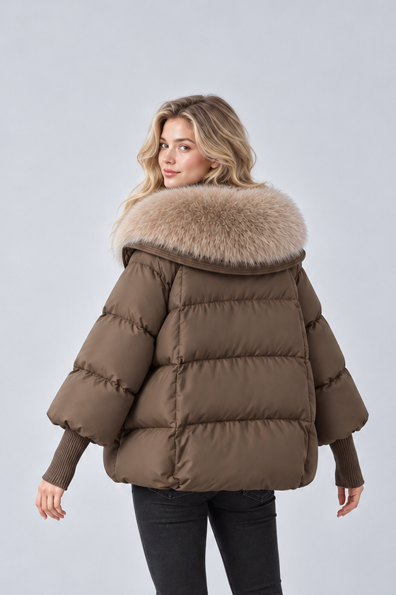 Women's Parka Coat – Faux Fur Collar Padded Winter Jacket
