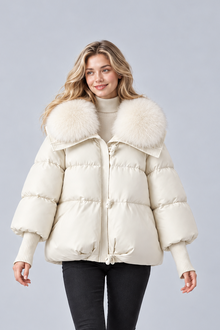 Women's Parka Coat – Faux Fur Collar Padded Winter Jacket