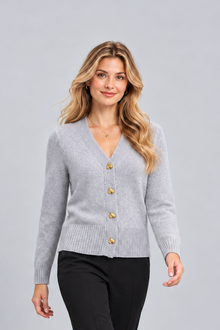 Women's Button-Front Knit Cardigan – Round Neck