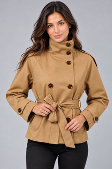 Women's Short Trench Coat – Belted Waist