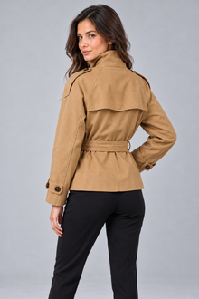 Women's Short Trench Coat – Belted Waist