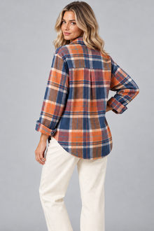 Women's Check Knit Cardigan – Open Front, Relaxed Fit
