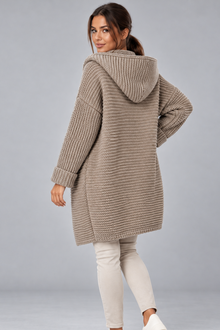 Women's Hooded Longline Cardigan – Button Front Knit