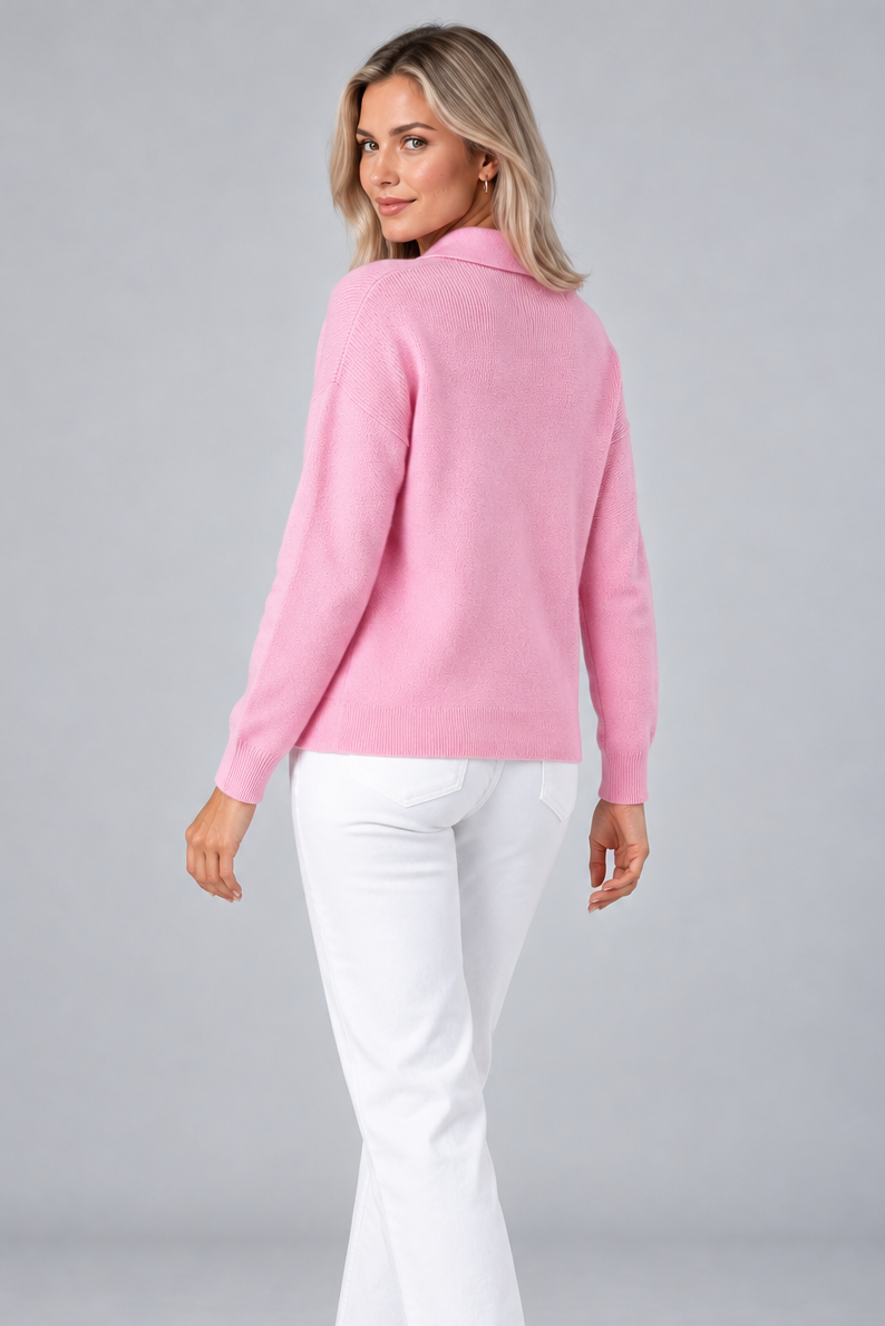 Women's Collared Knit Cardigan – Button Front, Stretch Fabric