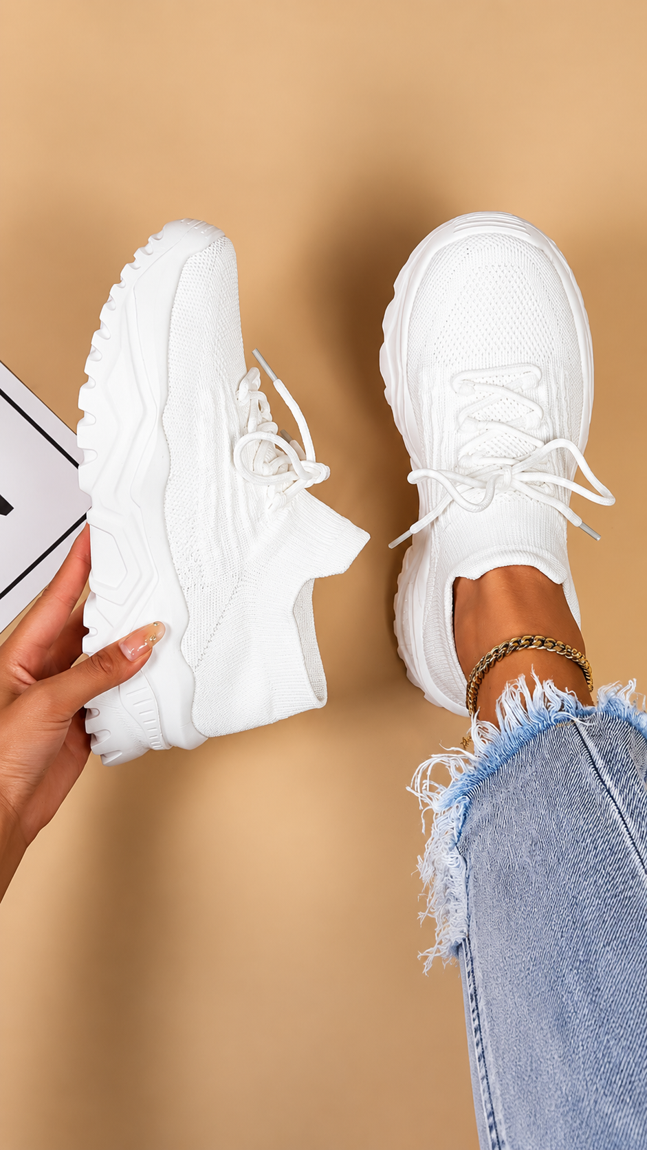 Women's Lightweight Mesh Trainers in White